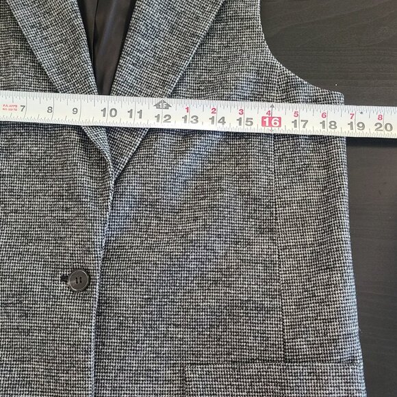 J Mclaughlin Cate Vest Tunic Blazer Houndstooth Wool Blend Old Money Corpcore M - Picture 5 of 8